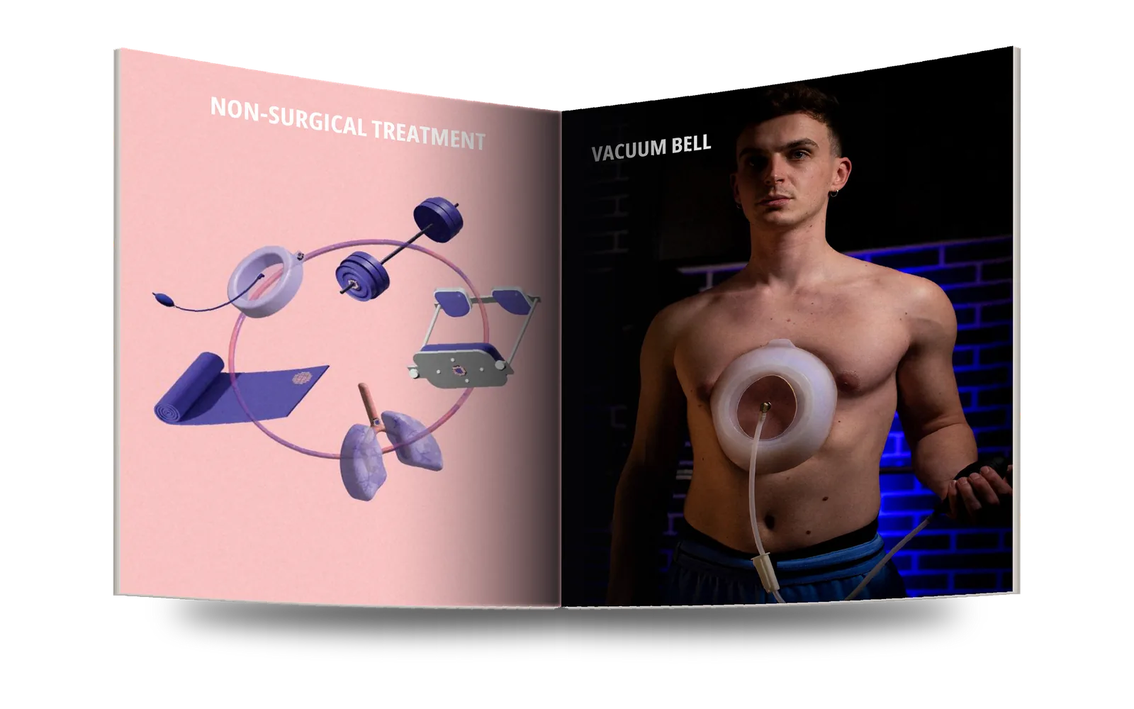 The vacuum bell part opening on a full-page photo of the device in use