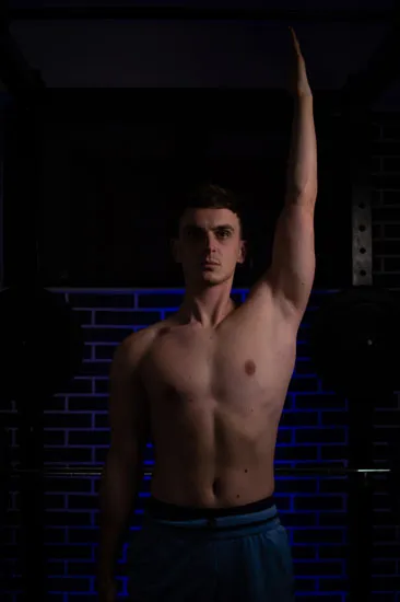 Shoulder stretch for scoliosis pectus excavatum fix