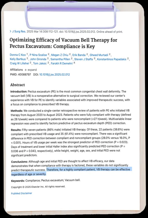 Optimizing Efficacy of Vacuum Bell Therapy for Pectus Excavatum: Compliance is Key